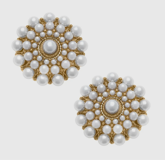 Pearl stud earrings