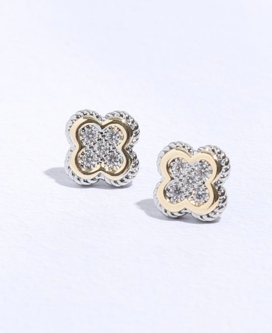 Double Clover Stud Post earrings